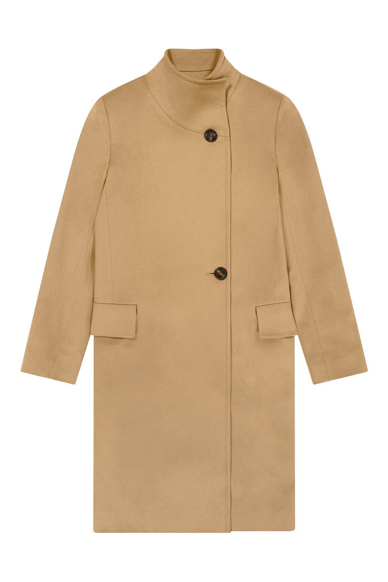 Presley Stand Collar Cashmere Coat, Alternate, color, CAMEL