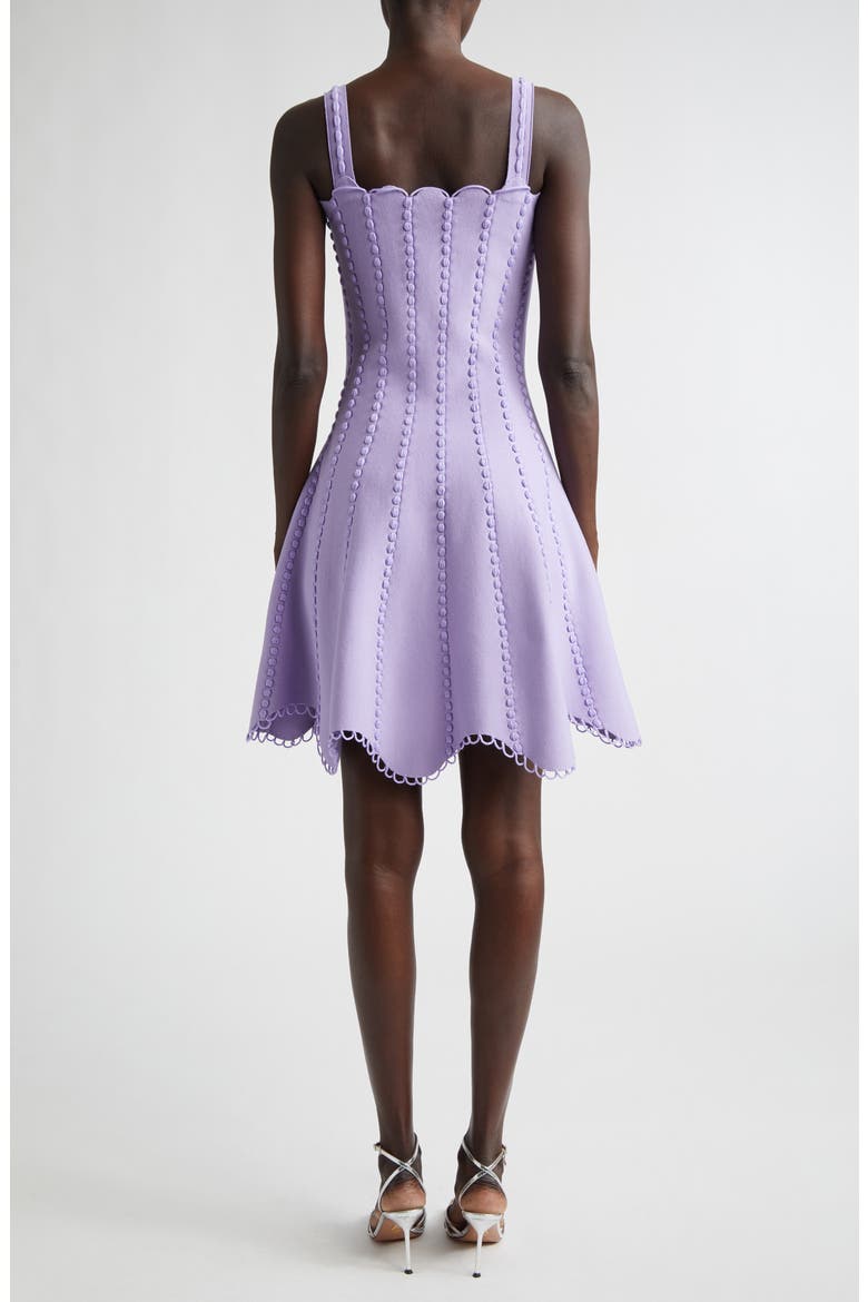 Bobble Stitch Knit Fit & Flare Dress, Alternate, color, PANSY