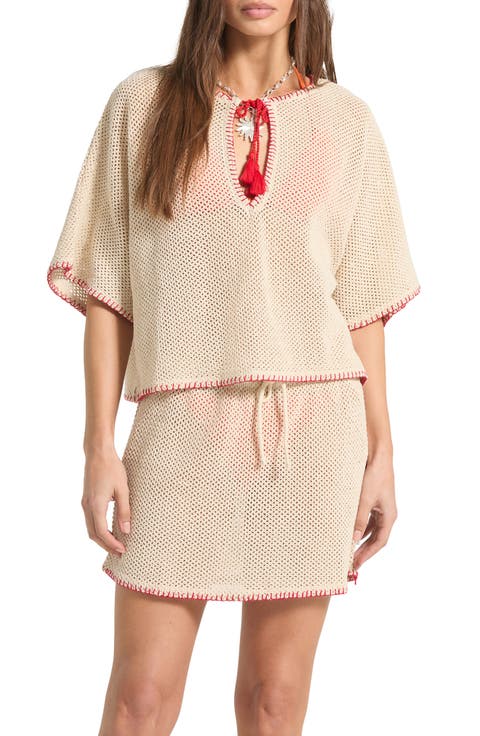 Mesh Knit Cover-Up Top