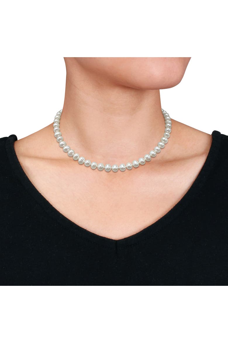 2-Piece Set Cultured Pearl Necklace & Earrings 10K, Alternate, color, Pearl