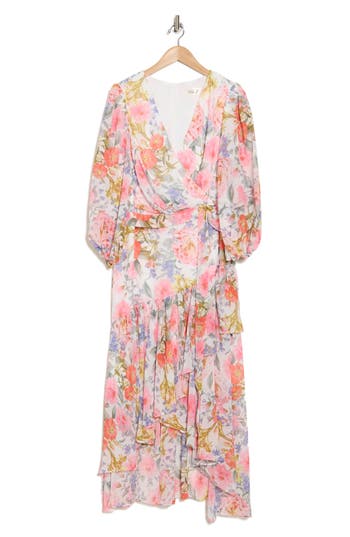ELIZA J ELIZA J FLORAL HIGH-LOW MAXI DRESS
