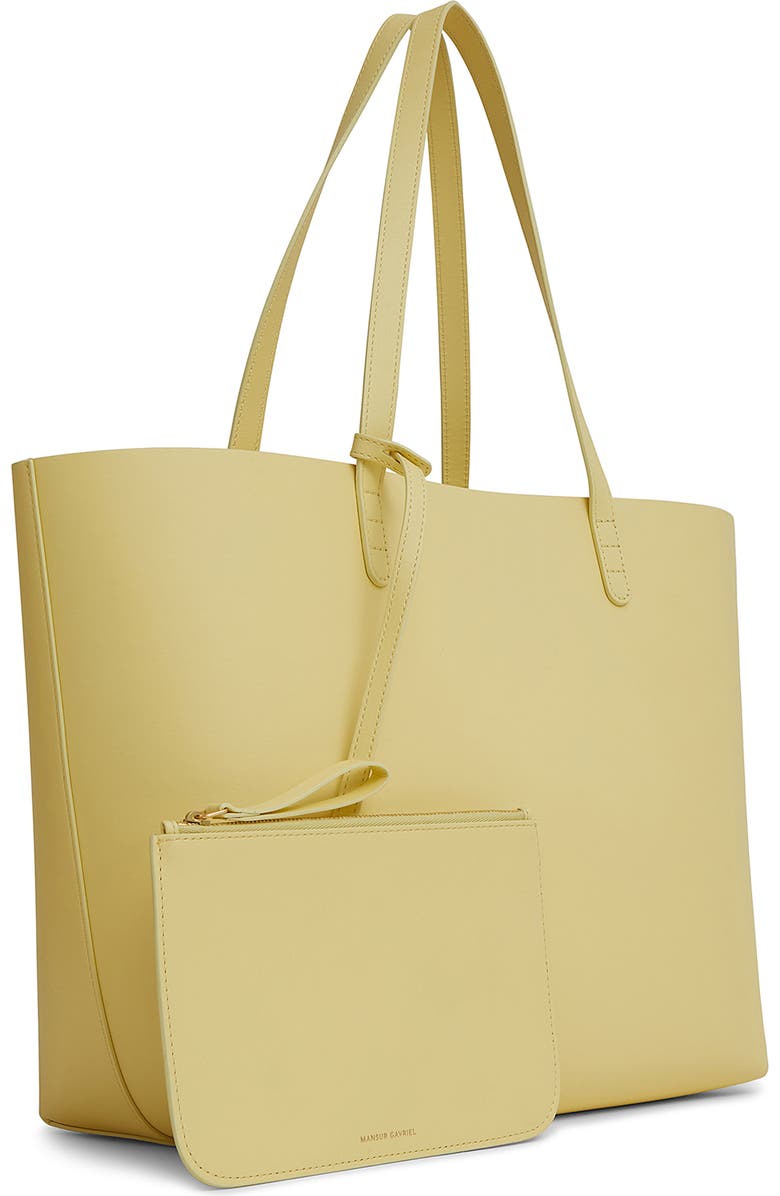 Mansur Gavriel Large Leather Tote, Alternate, color, Banana