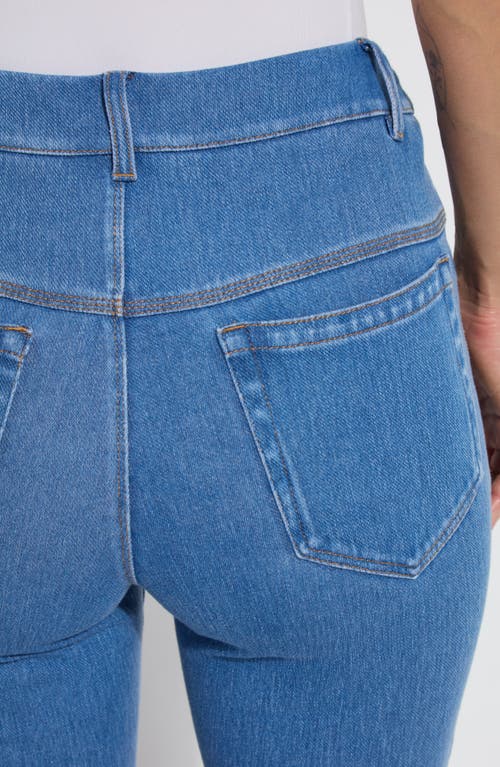 Lyssé Yori Eyelet Hem Crop Straight Leg Jeans In Bleached Blue