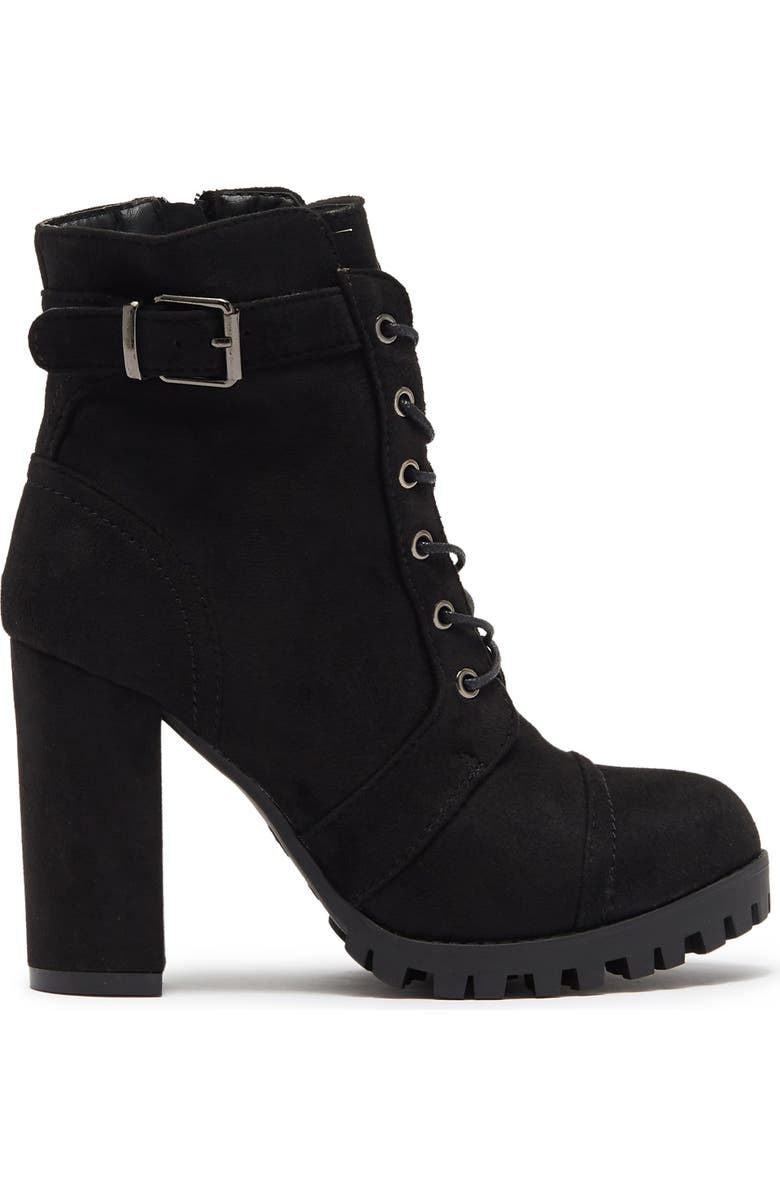 TOP GUY SHOES TOP GUY Suede Lace-Up Block Heel Bootie, Alternate, color,