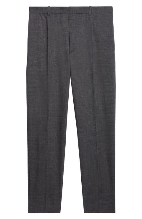 Pleated Shetland Wool Toile Trousers