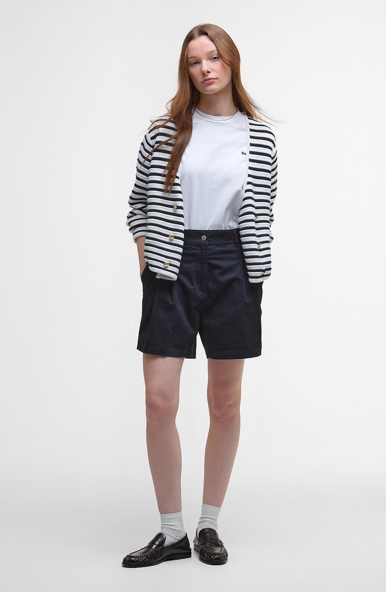 Barbour Cecile Cotton Twill Shorts, Alternate, color, Navy