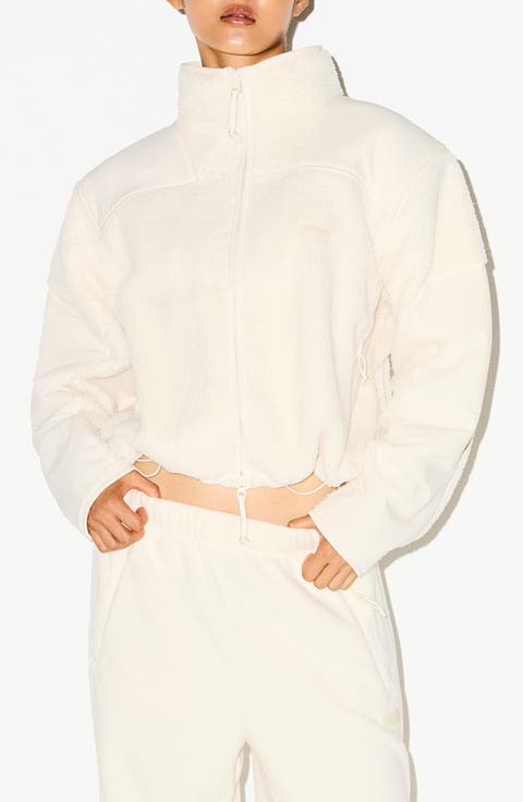 Faux Shearling Zip Jacket (Regular & Plus)