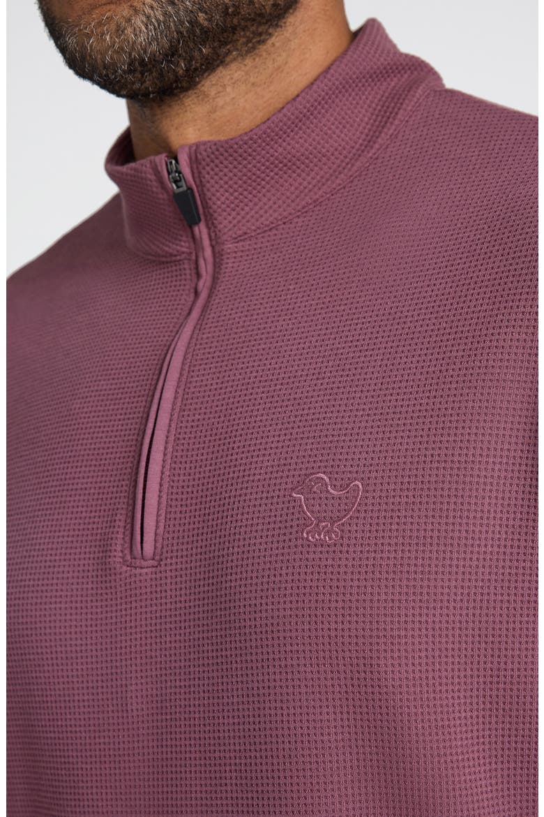 Waffle Knit Quarter Zip Pullover, Alternate, color, PLUM WINE