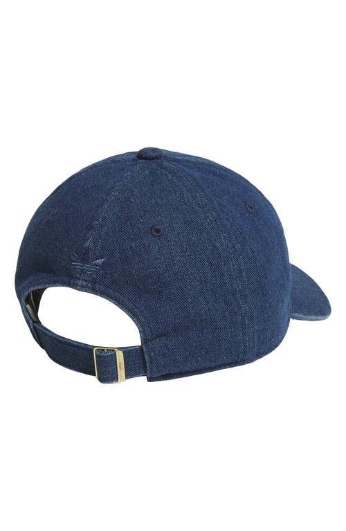 Adidas Originals Adidas Trefoil Embroidered Denim Baseball Cap In Blue