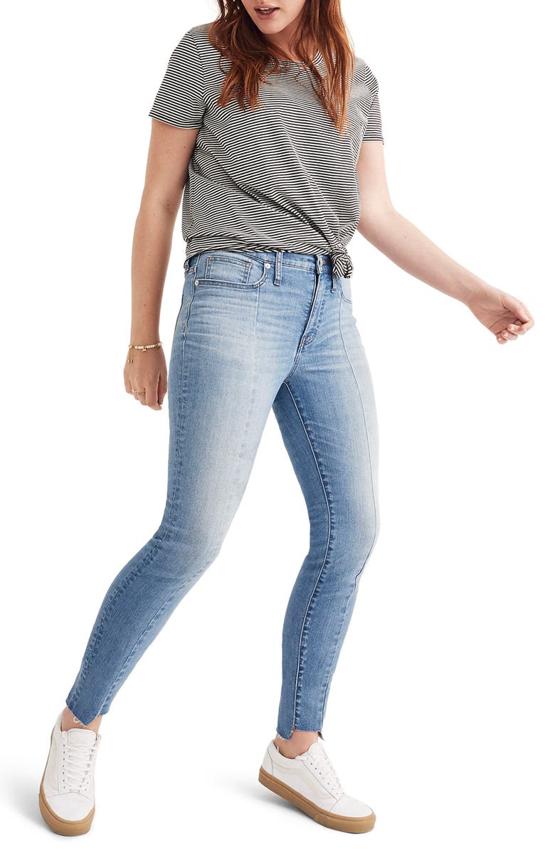 Madewell 9-Inch High Waist Seamed Step-Hem Edition Skinny Jeans, Main, color, 