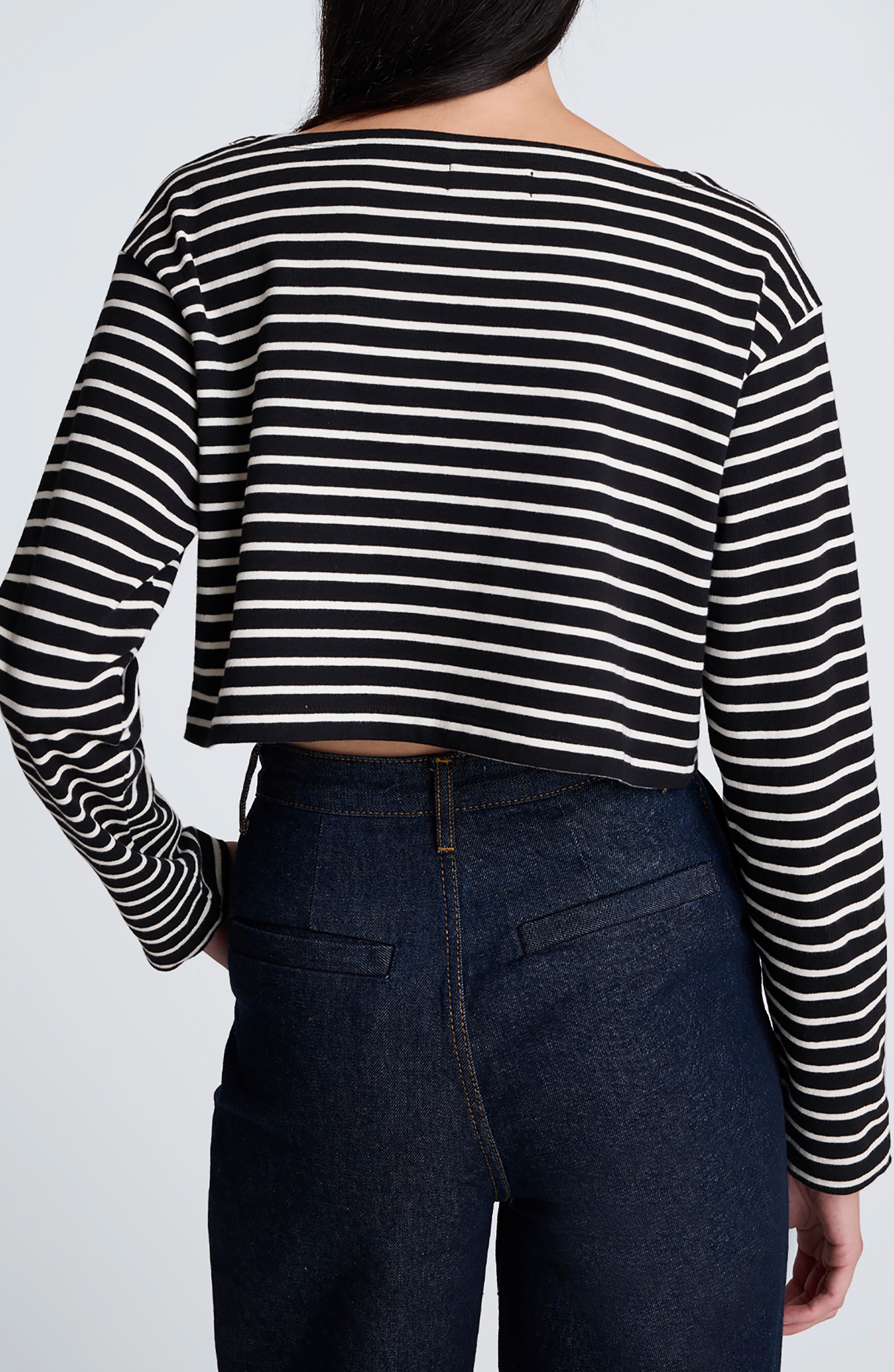 Stripe Cotton Crop Top - image 2