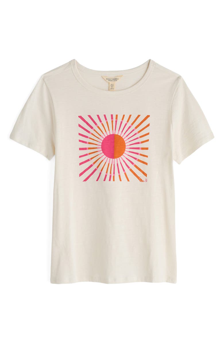Seasalt Cornwall Printing Ink Organic Cotton Graphic T-Shirt, Alternate, color, Sunrise Graphic Chalk