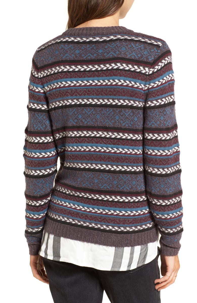 Treasure & Bond Fair Isle Stripe Sweater, Alternate, color, 