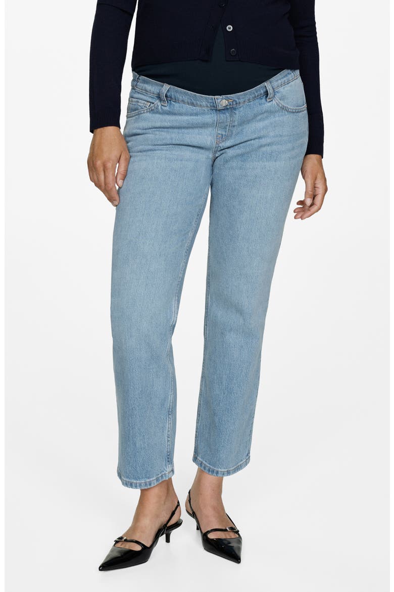 Straight Leg Ankle Maternity Jeans, Main, color, MEDIUM BLUE