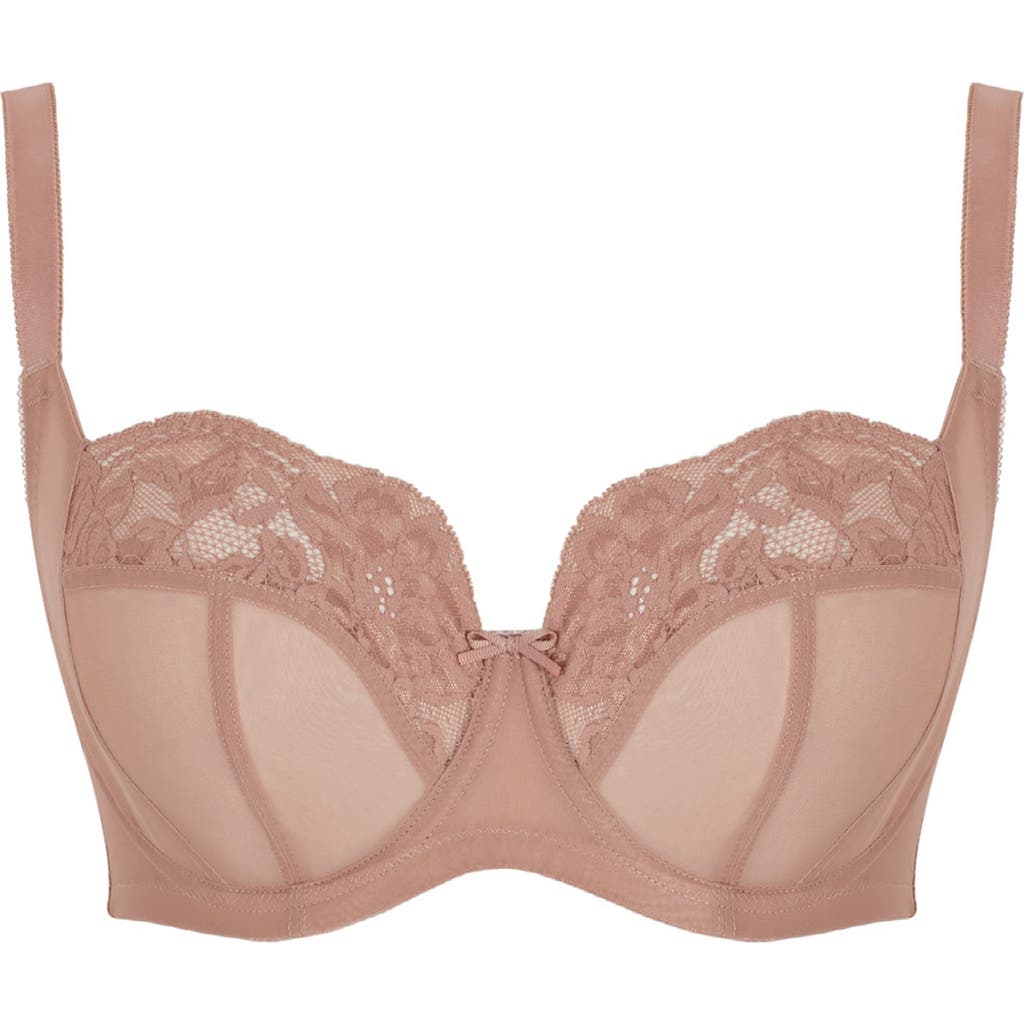 Panache Nina Underwire Stretch Lace Side Support Bra In Brown