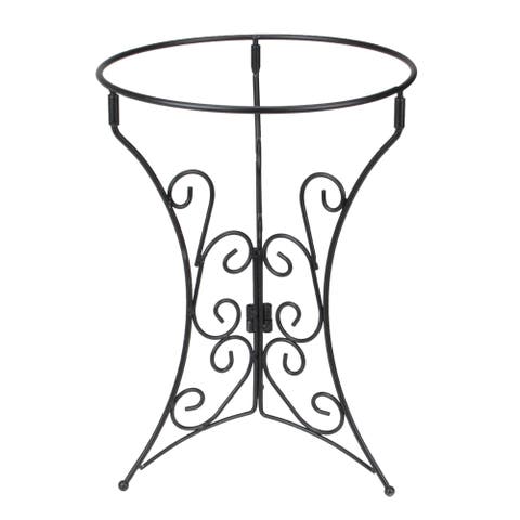 11.25" Black Ornate Standing Outdoor Garden Gazing Ball Stand