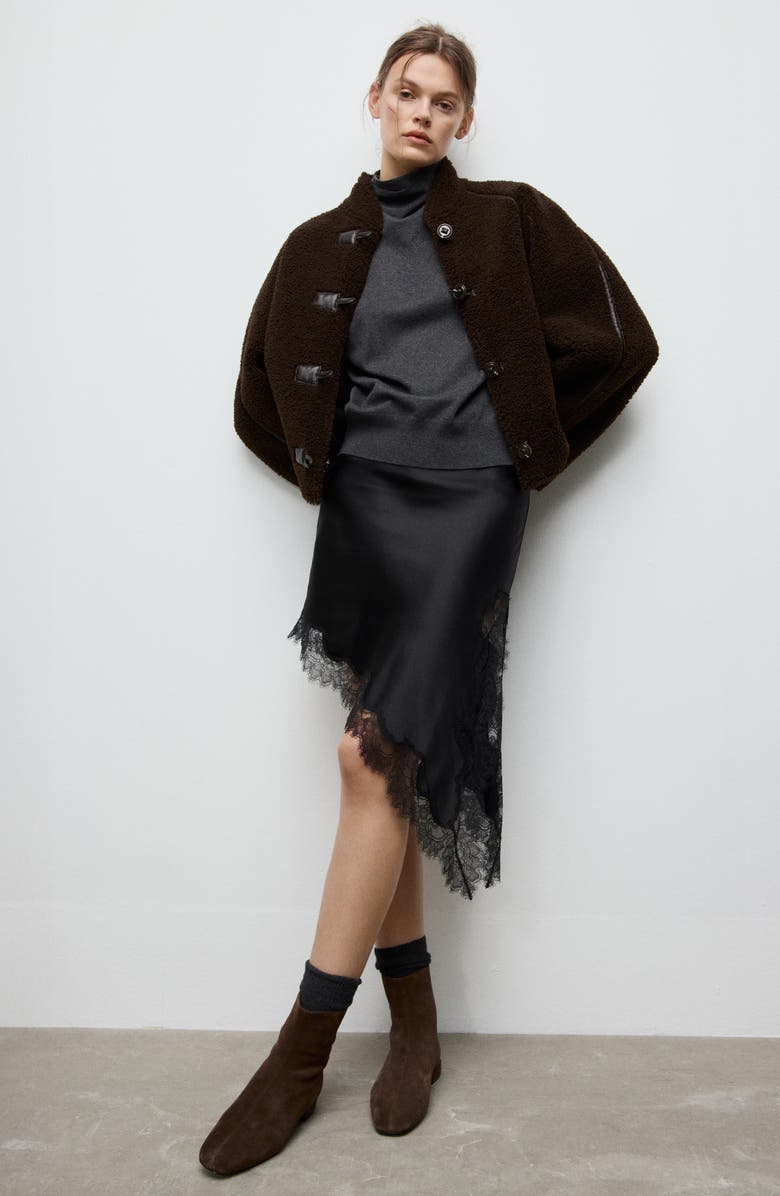 MANGO Round Toe Ankle Bootie, Alternate, color, Chocolate