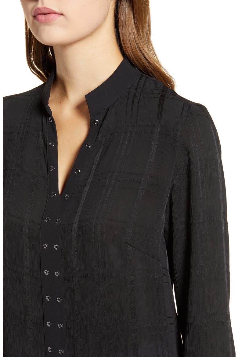 Grommet Check Top, Alternate, color, BLACK