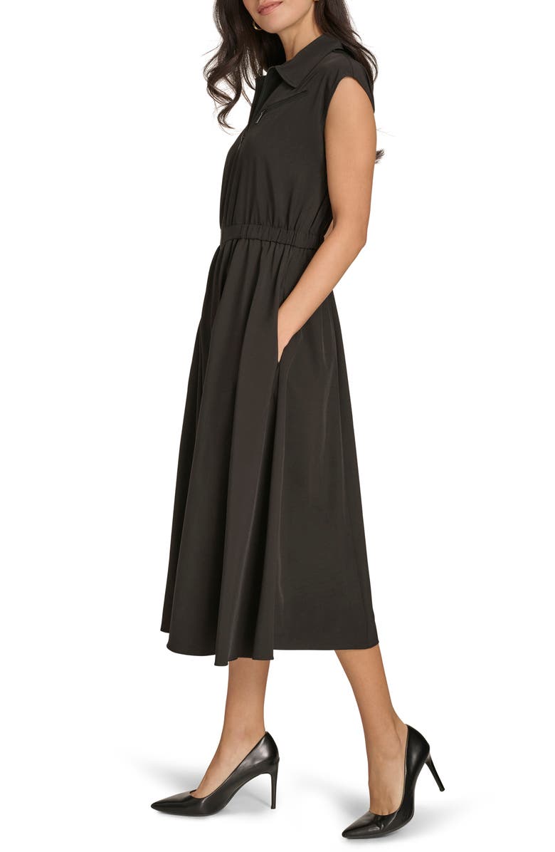 Calvin Klein Cap Sleeve A-Line Shirtdress, Alternate, color, 