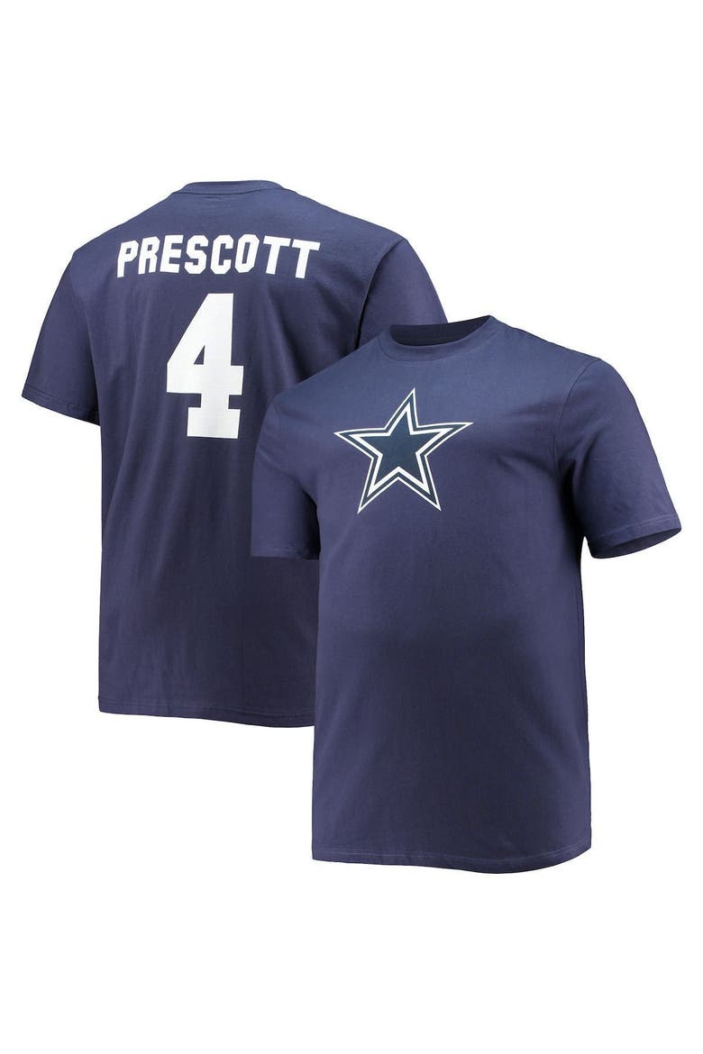 Men's Fanatics Branded Dak Prescott Navy Dallas Cowboys Big & Tall Player Name & Number T-Shirt, Alternate, color, Navy