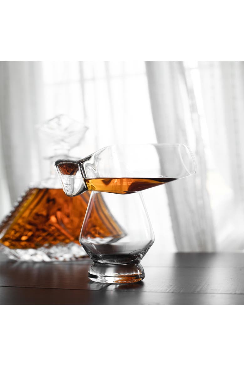 Raye Crystal Footed Scotch Glasses Set of 2, Alternate, color, CLEAR
