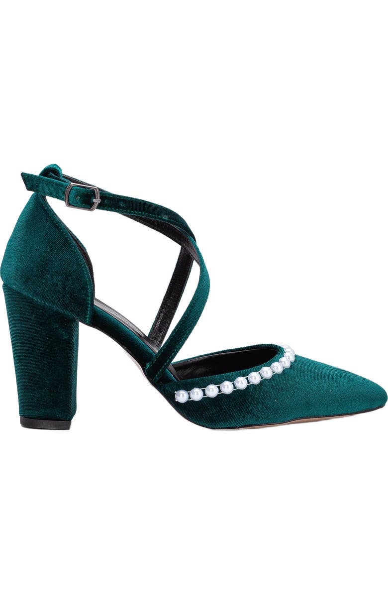 Forever & Always Shoes Sina Criss Cross Heels with Pearls, Main, color,