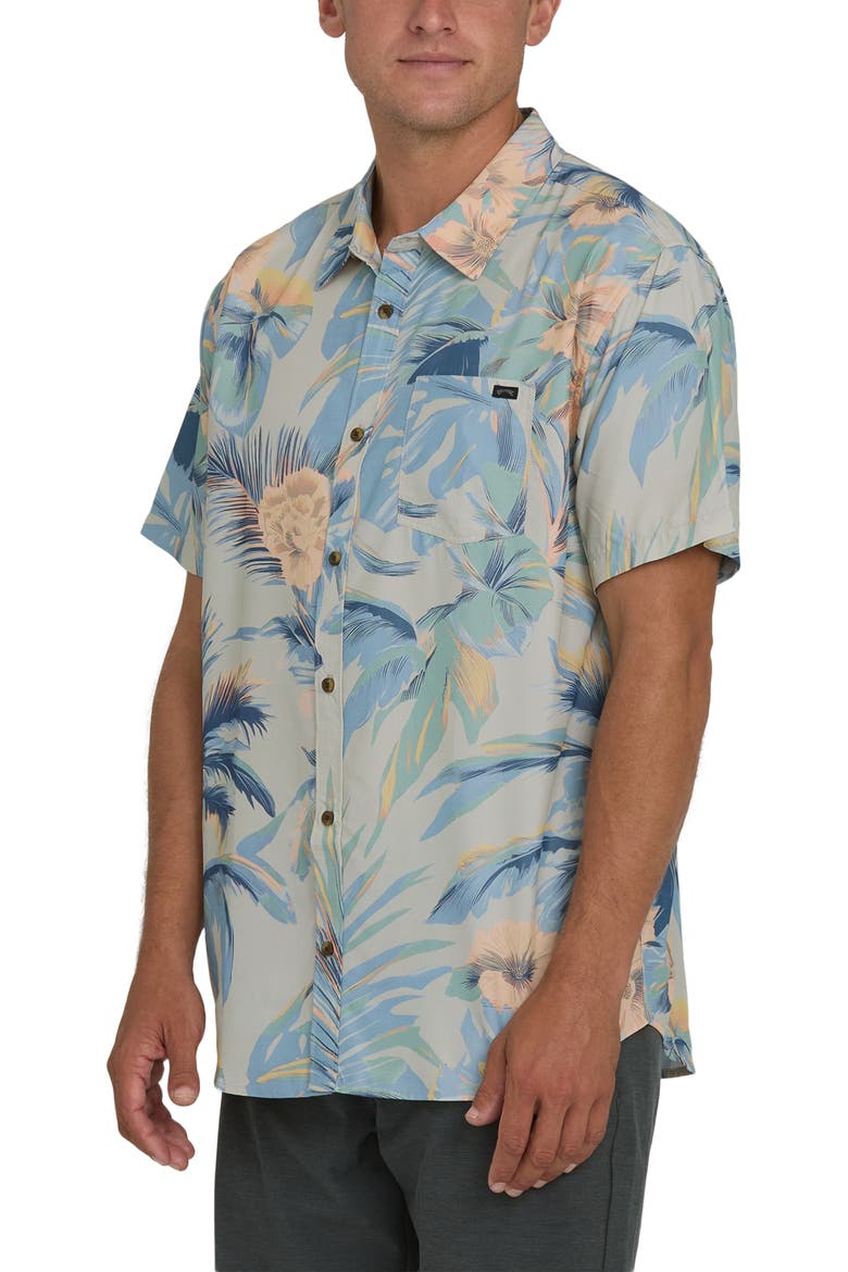 Sundays Lounge Short Sleeve Button-Up Shirt, Alternate, color, BLUE HORIZON