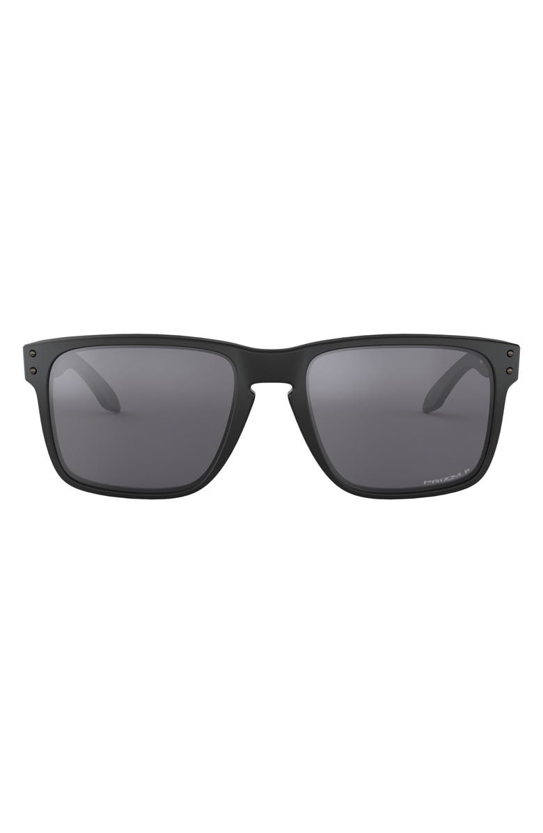 Oakley 59mm Polarized Square Sunglasses, Main, color, Black