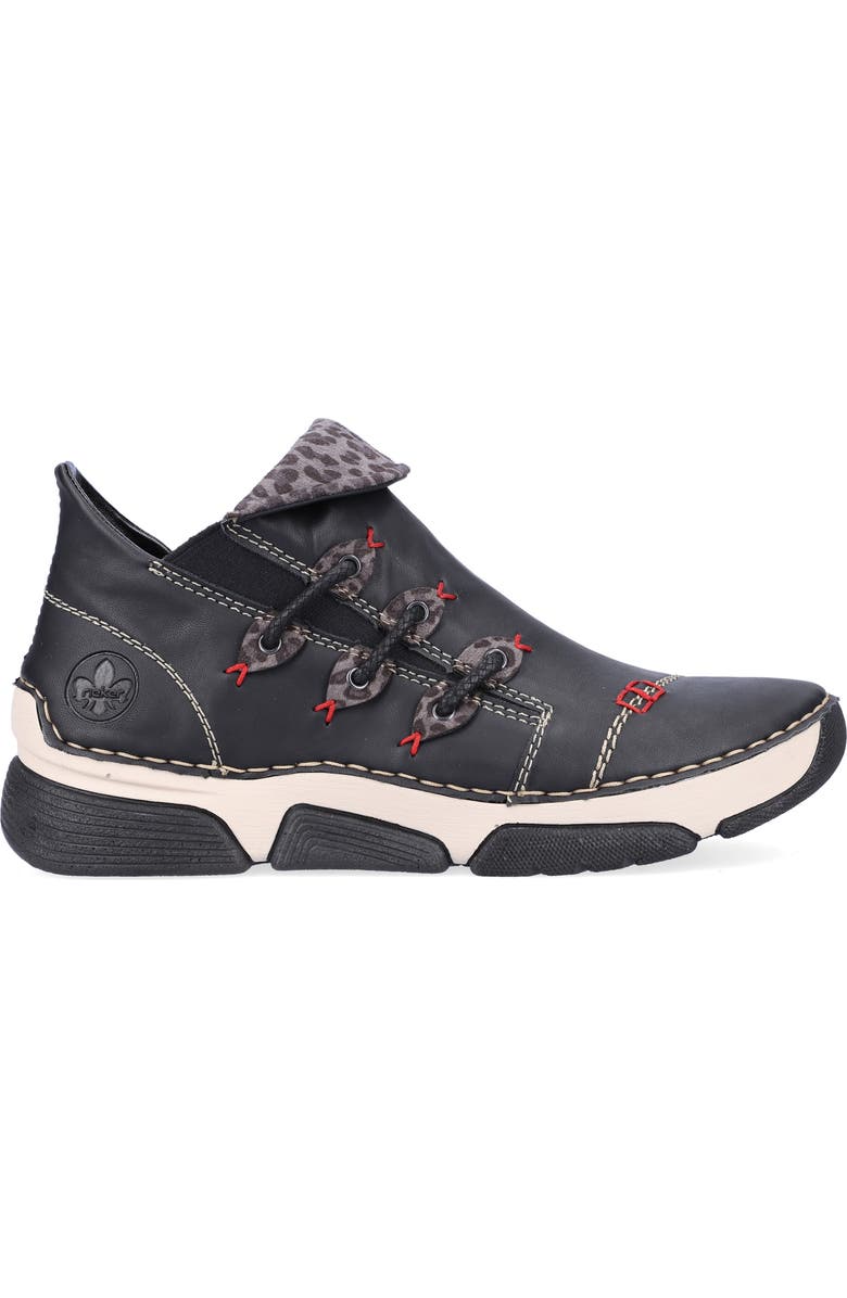 Rieker Angela Sneaker, Alternate, color, Schwarz/ Leo-Grey