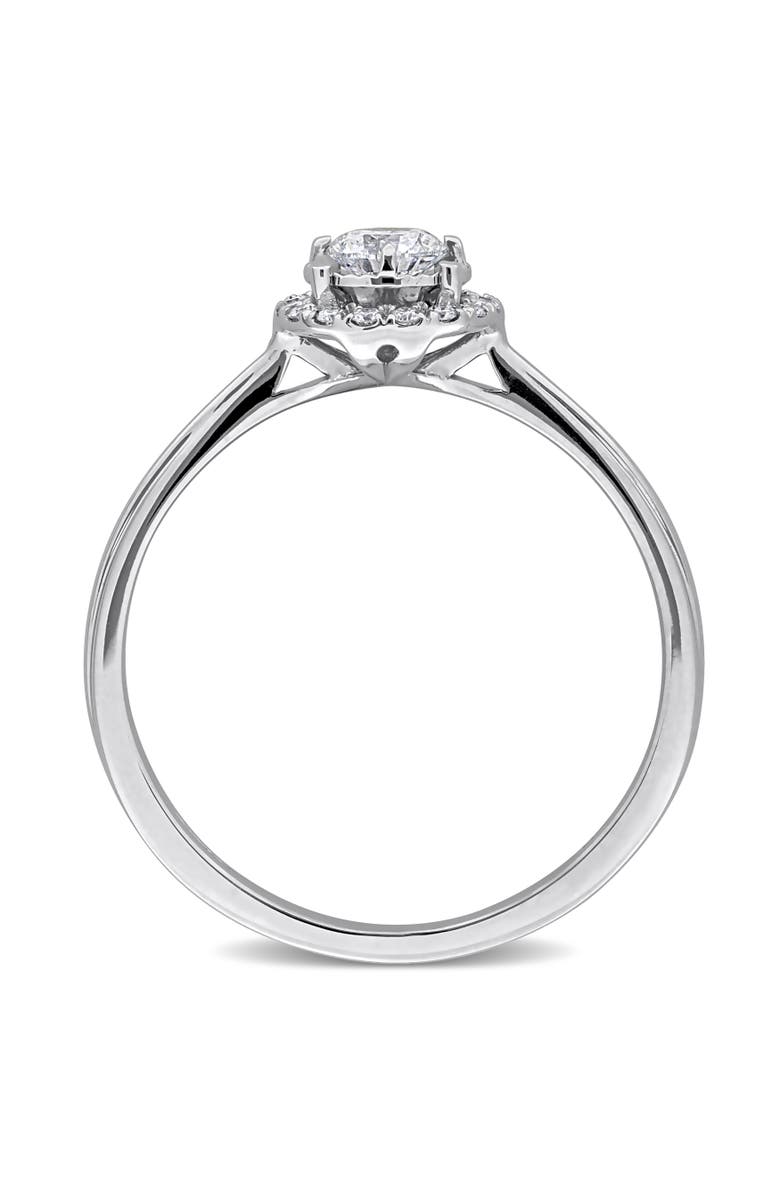 Julianna B. Lab-Grown Diamond Halo Engagement Ring 18k, Alternate, color, White Gold