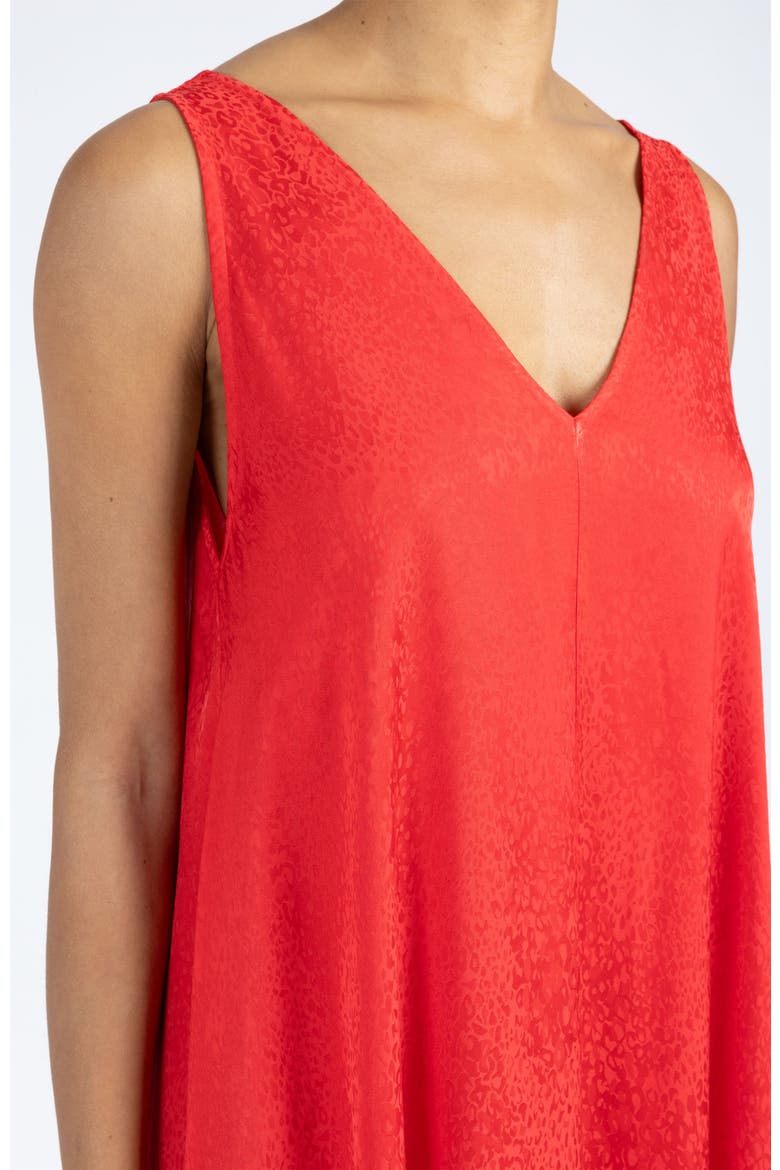 Lucinda Relaxed Maxi Dress In Fluid Satin, Alternate, color, Chili Pepper