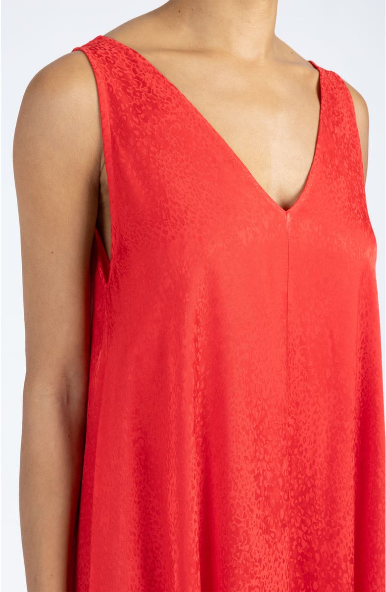 Santorelli Lucinda Relaxed Maxi Dress In Fluid Satin, Alternate, color, Chili Pepper