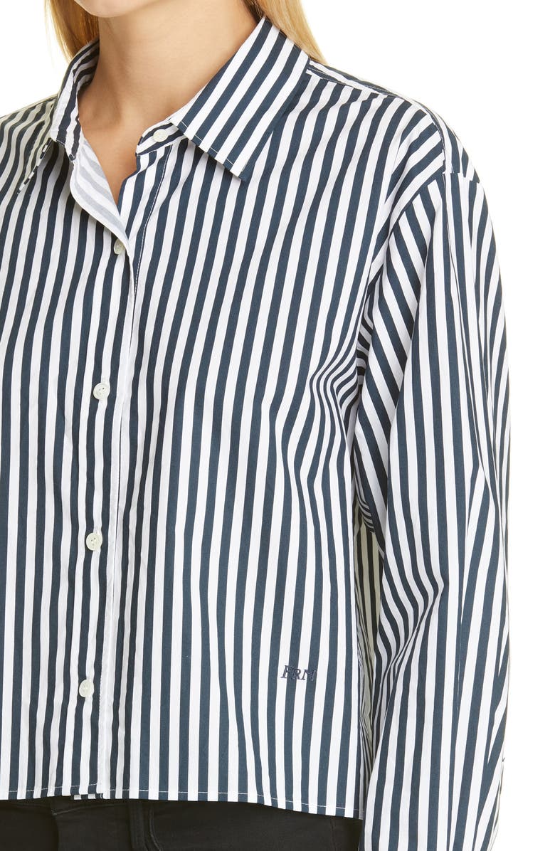 FRAME The Cutoff Stripe Oversize Shirt, Alternate, color,