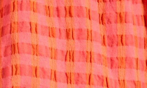 Bobo Choses Kids' Vichy Woven Ruffle Shorts In Coral Fuchsia