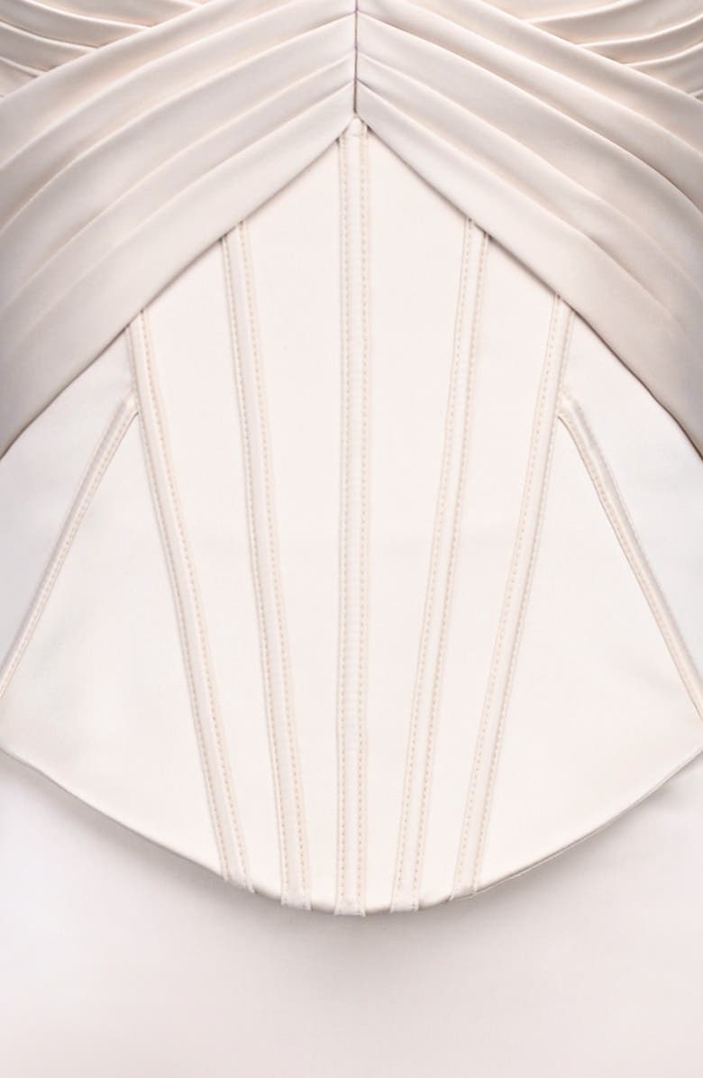 HOUSE OF CB Eve Satin Strapless Corset Gown, Alternate, color, Cream