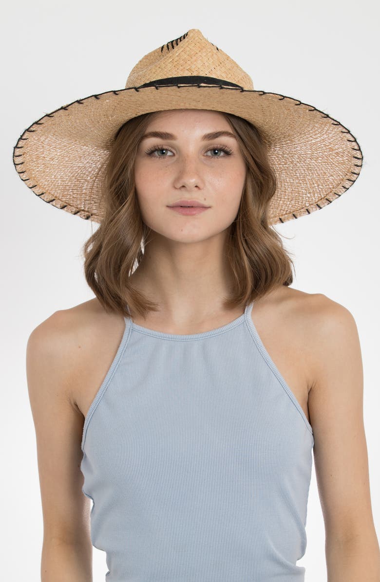 PETER GRIMM Delfina Raffia Resort Hat, Alternate, color,