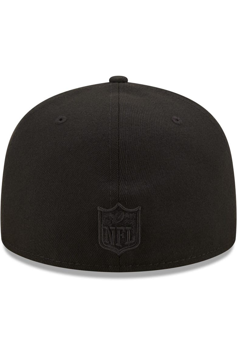 Men's New Era Miami Dolphins Black on Black Alternate Logo 59FIFTY Fitted Hat, Alternate, color, Black
