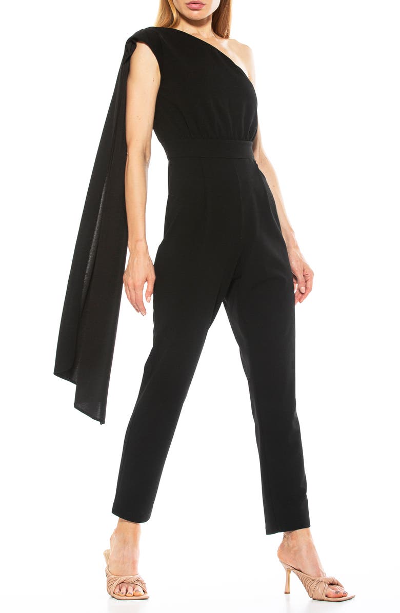 Alexia Admor Asymmetrical Ruffle Jumpsuit, Main, color, 