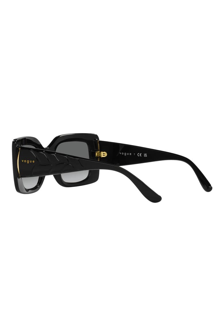 52mm Gradient Rectangular Sunglasses, Alternate, color, BLACK