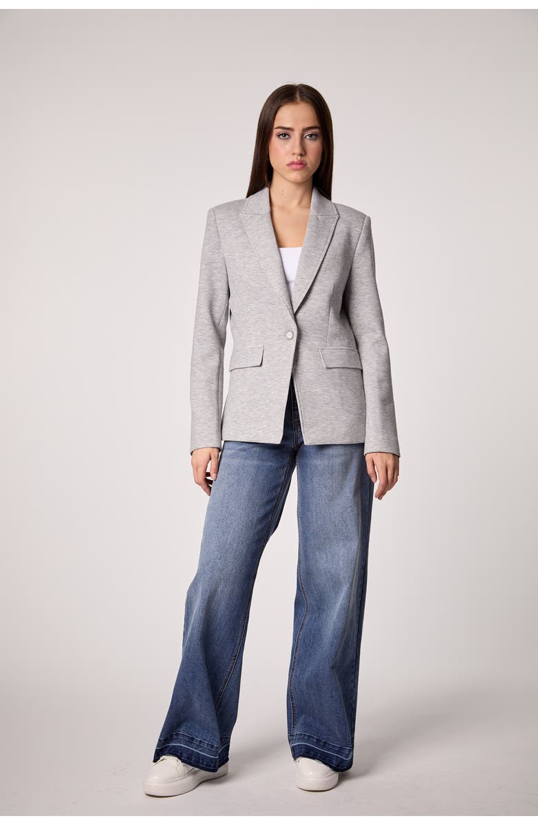 Helen Blazer in Heather Cement With Removable Shirt Insert