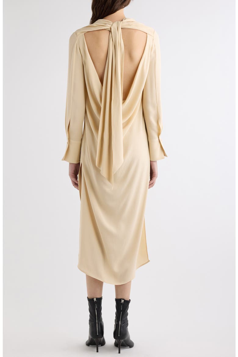 Dunica Washed Viscose Georgette Midi Dress, Alternate, color, SAND BEIGE