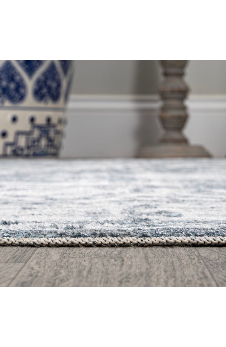 JONATHAN Y Keesha Bold Distressed Medallion Low-Pile Machine-Washable Area Rug, Alternate, color, Cream/Blue