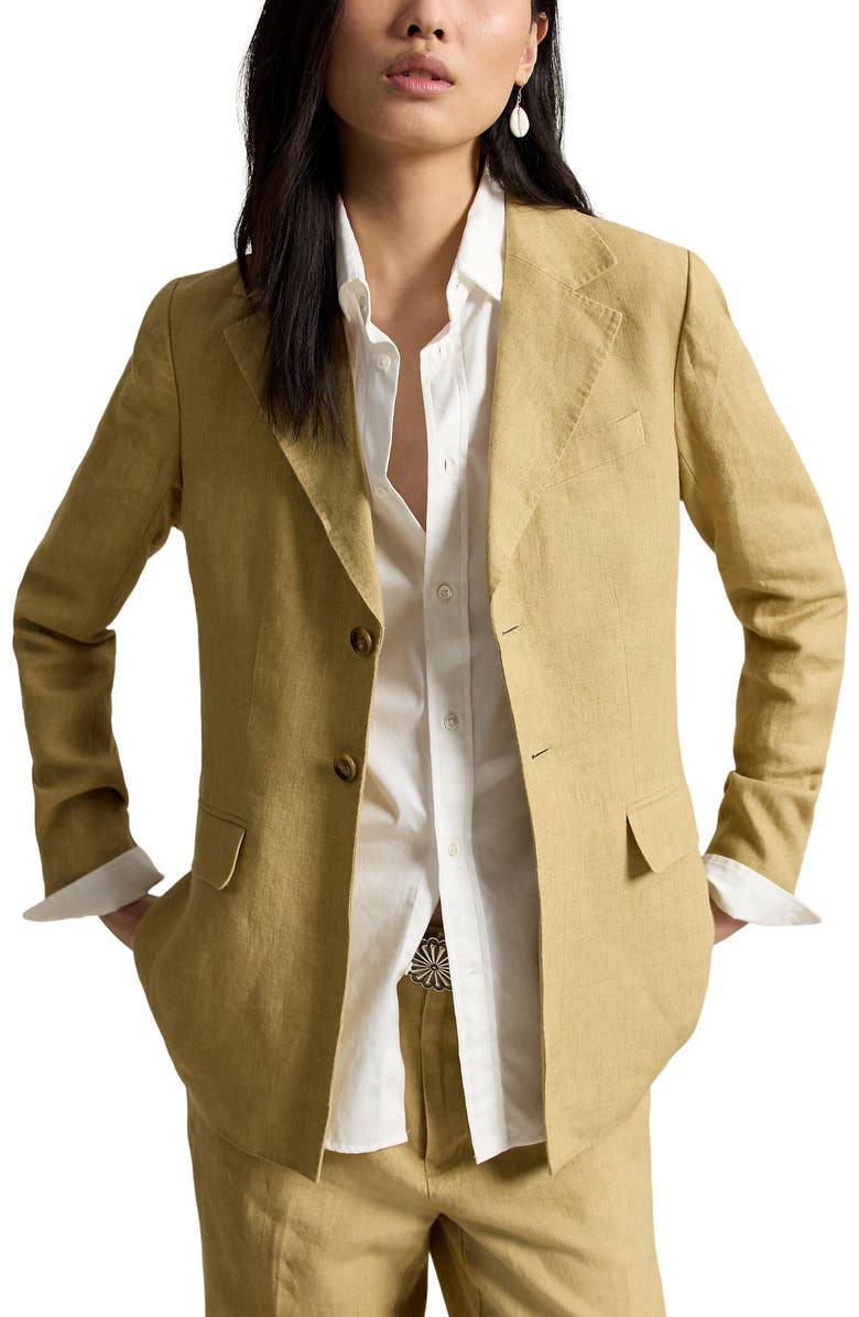 Polo Ralph Lauren Délavé Linen Blazer, Main, color, Classic Camel