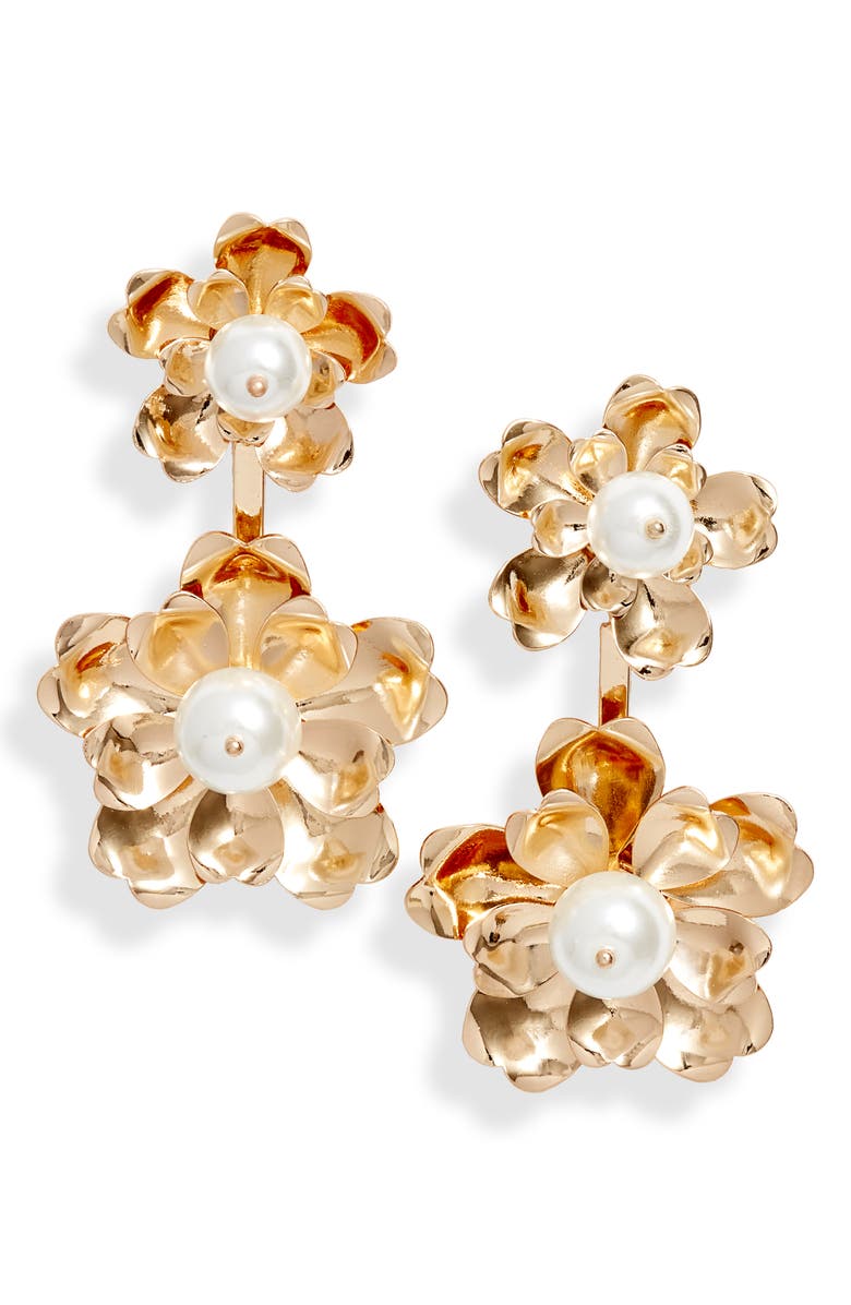 Rachel Parcell Floral Drop Earrings, Main, color, 