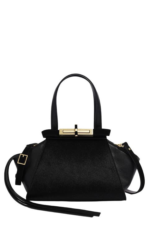 Crosby Small Leather & Haircalf Satchel