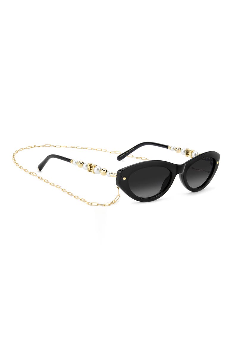 HER 0406/S 52mm Cat Eye Sunglasses, Alternate, color, BLACK/ DARK GREY SF