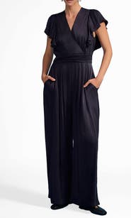 Ronen Chen Naya Ruffle Sleeve Flowy Jumpsuit