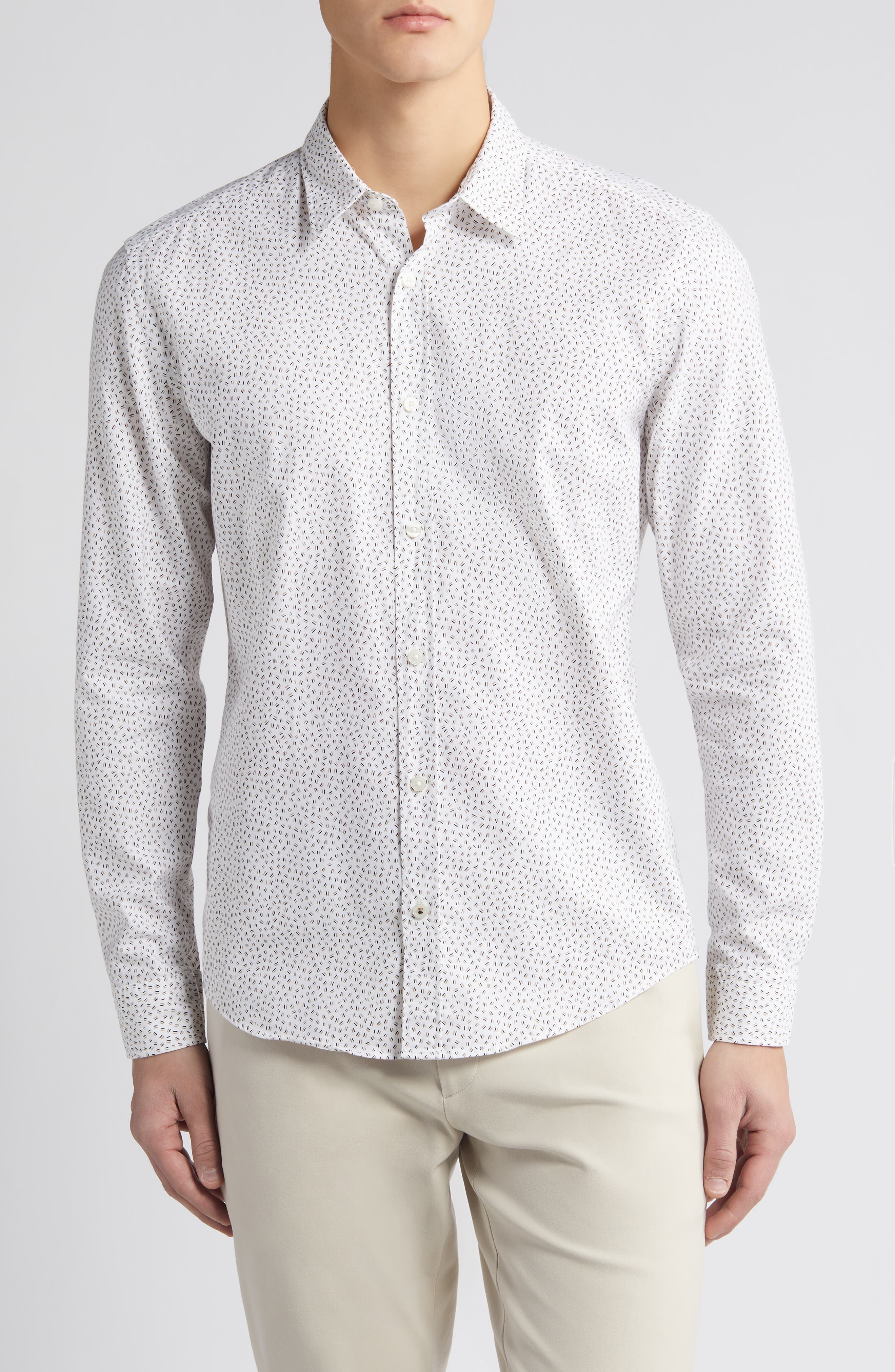 BOSS Liam Ditsy Print Button-Up Shirt