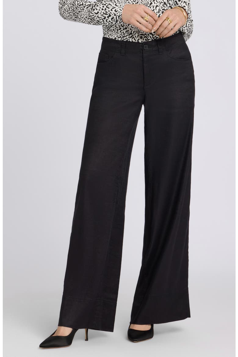 Linen Blend Wide Leg Pants, Main, color, BLACK