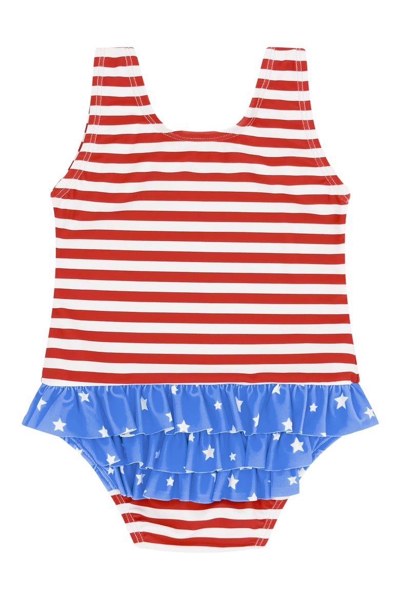 Kids' Sun Babe Ruffle One-Piece Swimsuit, Alternate, color, TRUE RED
